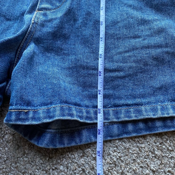 Vintage Y2K Xhilaration Jean Short Overalls size 5 - Picture 6 of 7